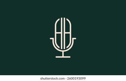 HH Microphone podcast monogram logo design