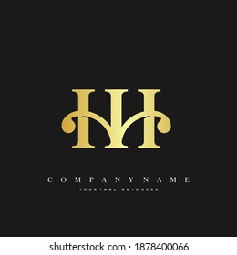 HH Minimal Luxury Initial Logo vector.