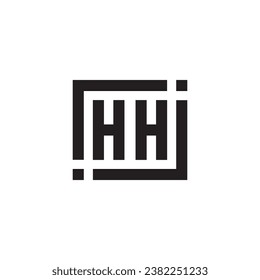 HH minimalist geometric symbol logo in high quality professional design that will print well across any print media
