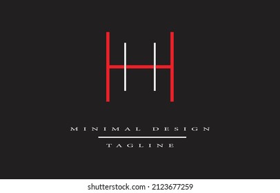 ILUSTRACIÓN ARTÍSTICA DE DISEÑO DE LOGOTIPO HH MINIMALISTA 