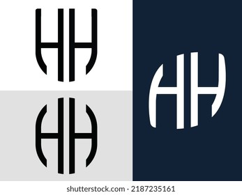 HH modern initial letter logo design vector bundle. It will be suitable for which company or brand name start those initial.