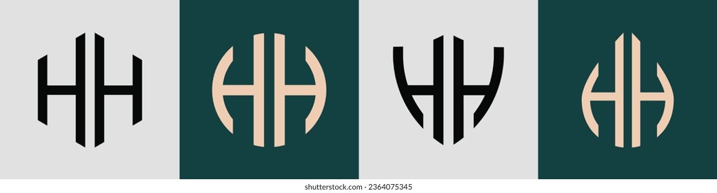HH modern initial letter logo design vector bundle. It will be suitable for which company or brand name start those initial.