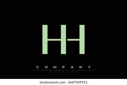 HH Modern Initials Logo Design. Branding logo with stylized initials showcasing bold design and modern aesthetic. Ideal for professional business branding or creative projects focusing on minimalistic