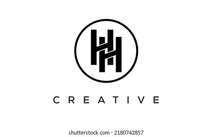 HH monogram. initial letters HH eye-catching Typographic logo design with circle, very creative stylish lettering logo icon for your business and company