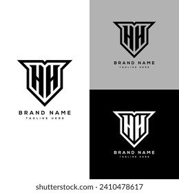 HH Monograma Iniciales Dos letras Modelo de diseño de logotipo moderno creativo para su empresa o empresa