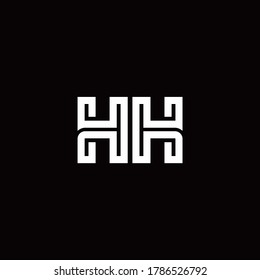 HH monogram logo with abstract line design template
