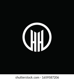 HH-Monogramm-Logo einzeln auf rotierendem Kreis
