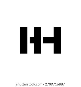Logotipo del monograma del espacio negativo de HH – diseño minimalista moderno de la marca de letras