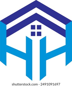 HH Property logo design, icon, symbol, vector file