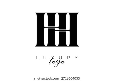 HH Serif Letter Monogram Typography Logo for Elegant Premium Branding Identity