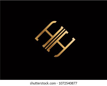 HH square shape Letter logo Design