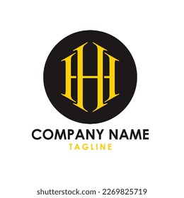 hh typography logo design alphabet