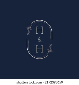 HH wedding initial logo letters in high quality professional design that will print well across any print media