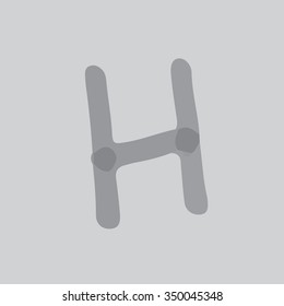 "H"Hand written modern alphabet vector