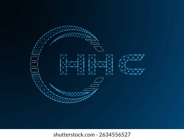 HHC Low-Poly-Buchstaben-Logo, Vektordesign. HHC Logodesign mit niedrigem Poly. 