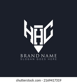 HHC Unique modern flat abstract geometric initials vector letter logo design.
