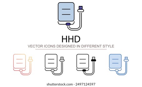 HD-Symboldesign mit weißem Hintergrund, Stockgrafik
