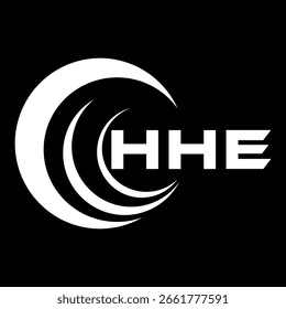 El diseño de la letra. El diseño del logotipo de la tecnología de la letra en un fondo negro. Diseño del logotipo de HE Monogram para un emprendedor y una empresa