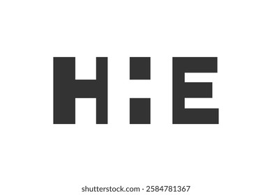 HHE logo design. Initial letter H H E bold font style for tech startups, consulting, corporate branding. Creative company name, headlines typography identity, trendy logotype. Vector illustration.