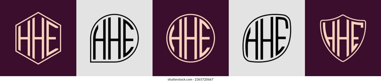 HHE modern initial monogram logo design vector. It will be suitable for which company or brand name start those initial.