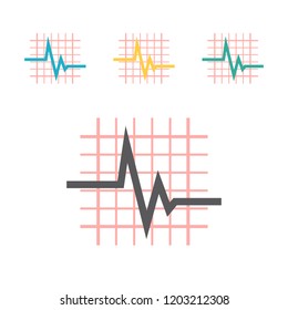 Hheart beat cardiogram. Line icon for web, mobile and infographics. Vector.