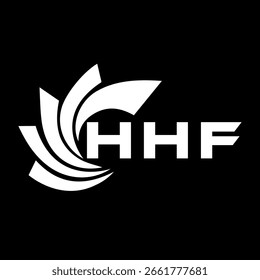 HHF diseño de la letra. Diseño de logotipo de tecnología de letras HHF sobre un fondo negro. HHF Monogram diseño de logotipo para un empresario y negocio