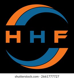 HHF diseño de la letra. Diseño de logotipo de tecnología de letras HHF sobre un fondo negro. HHF Monogram diseño de logotipo para un empresario y negocio