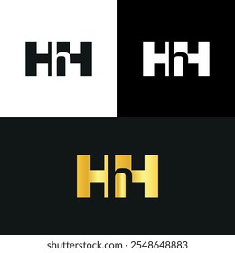 HHH letters negative space creative typography logo design