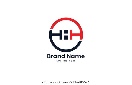 HHH logo, Letter HHH, HHH letter logo design vector with black and red colors. HHH Letter Logo Design.