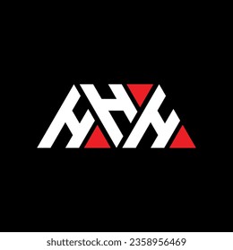 HHH triangle letter logo design with triangle shape. HHH triangle logo design monogram. HHH triangle vector logo template with red color. HHH triangular logo Simple, Elegant, and Luxurious design.