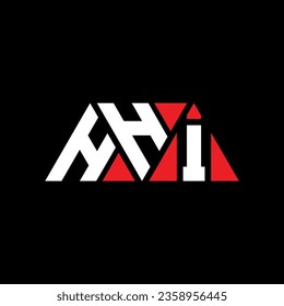 HHI triangle letter logo design with triangle shape. HHI triangle logo design monogram. HHI triangle vector logo template with red color. HHI triangular logo Simple, Elegant, and Luxurious design.