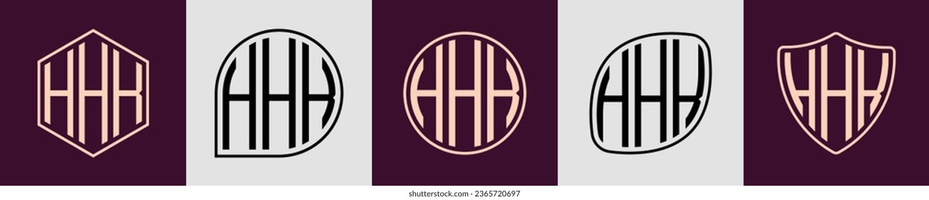 HHK modern initial monogram logo design vector. It will be suitable for which company or brand name start those initial.