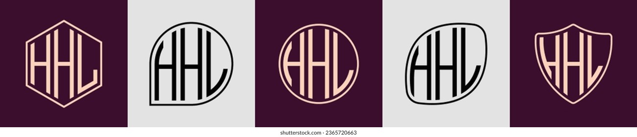 HHL modern initial monogram logo design vector. It will be suitable for which company or brand name start those initial.