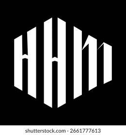 HHM diseño de la letra. Diseño del logotipo de la tecnología de la letra de HHM en un fondo negro. HHM Monogram diseño de logotipo para un emprendedor y negocio