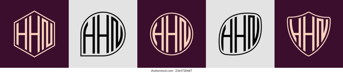HHN modern initial monogram logo design vector. It will be suitable for which company or brand name start those initial.