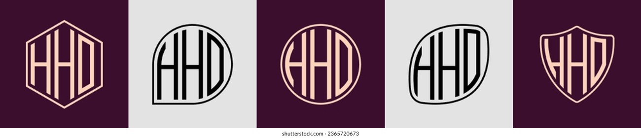 HHO modern initial monogram logo design vector. It will be suitable for which company or brand name start those initial.