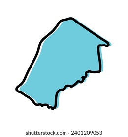 Hhohho Region of Eswatini vector map.