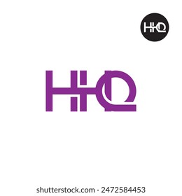 Diseño de monograma de letra con logotipo HQ