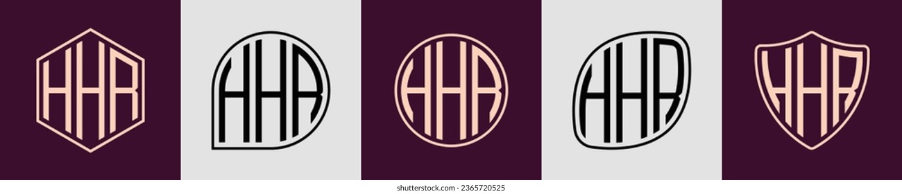 HHR modern initial monogram logo design vector. It will be suitable for which company or brand name start those initial.