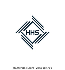 HHS logo. H H S design. White HHS letter. HHS, H H S letter logo design. 