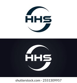 HHS logo. H H S design. White HHS letter. HHS, H H S letter logo design. 