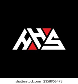HHS triangle letter logo design with triangle shape. HHS triangle logo design monogram. HHS triangle vector logo template with red color. HHS triangular logo Simple, Elegant, and Luxurious design.