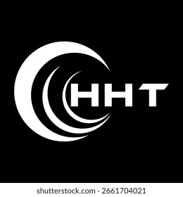 Design da letra HHT. Design do logotipo da tecnologia da carta HHT em um fundo preto. Design de logotipo de Monograma HHT para um empreendedor e empresa