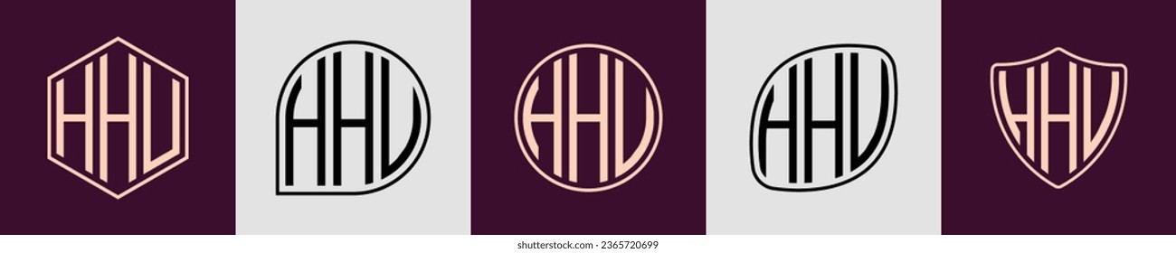 HHU modern initial monogram logo design vector. It will be suitable for which company or brand name start those initial.
