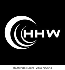 HHW diseño de la letra. Diseño de logotipo de tecnología de letras HHW sobre fondo negro. HHW Diseño de logotipo de monograma para un emprendedor y negocio