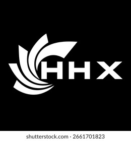 Design von HHX-Buchstaben. Logo-Design mit HHX-Letter-Technologie auf schwarzem Hintergrund. HHX Monogram Logo Design für Unternehmer und Unternehmen