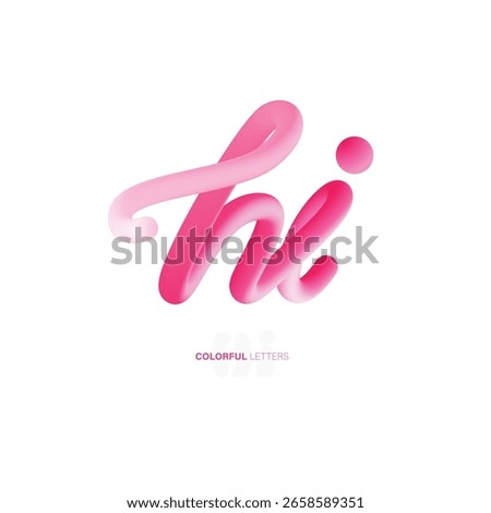 Hi 3d rendered Letters EPS file for websites and apps introduction