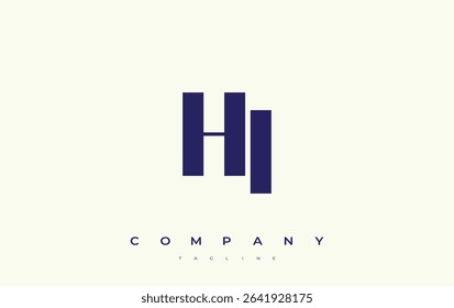 HI Abstract Geometric Logo Design. Modern and elegant logo design with simplistic typography elements, showcasing branding excellence.