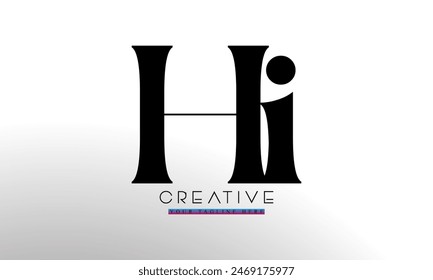 HI Abstract Letters Logo Monogram