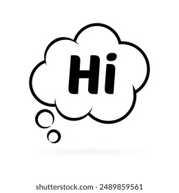 Hi banner. Cloud Thought Icon. Linear style. Vector icon.